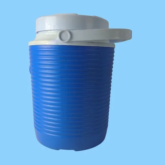 Vintage Rubbermaid One Gallon Drinking Cooler W/Handle/Spout Blue Ribbed 11” - Picture 4 of 10